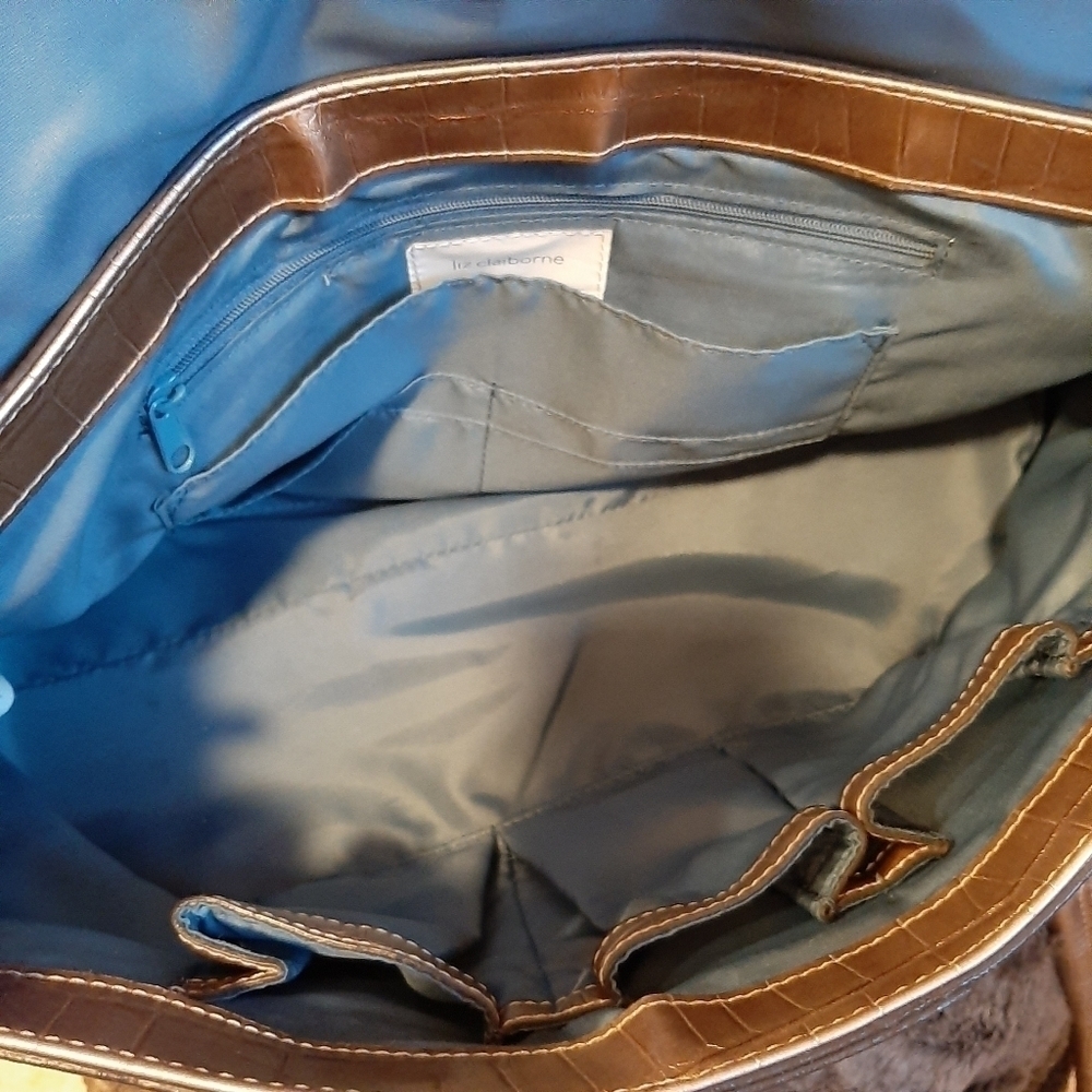 Vintage Liz Claiborne Alligator East West Handbag Exotic 90s Y2K Purse Animal - Picture 6 of 14